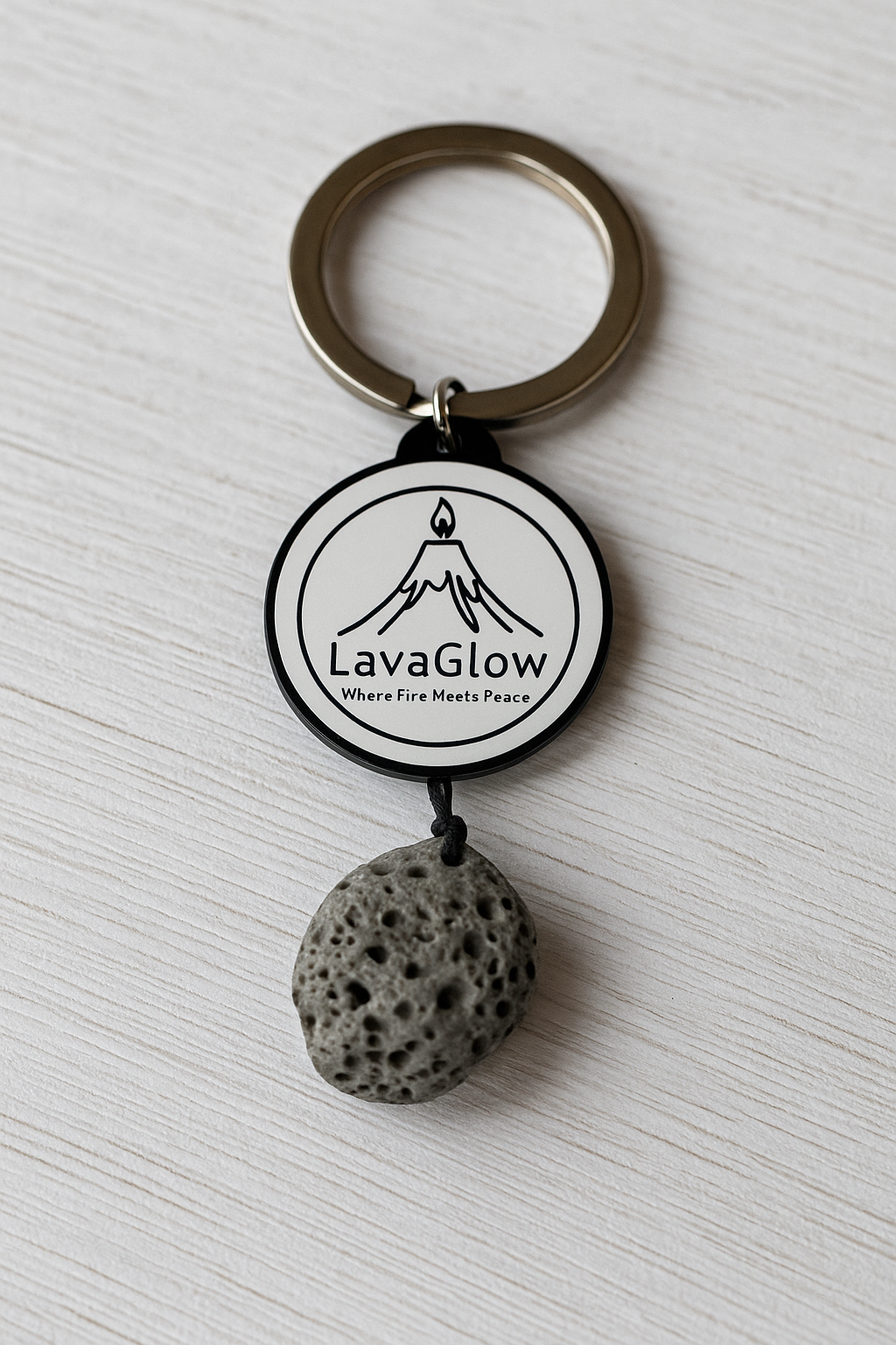 Icelandic Lava Stone Keychain - Handmade Volcanic Rock Souvenir - Natural Stone Keyring Gift from Iceland