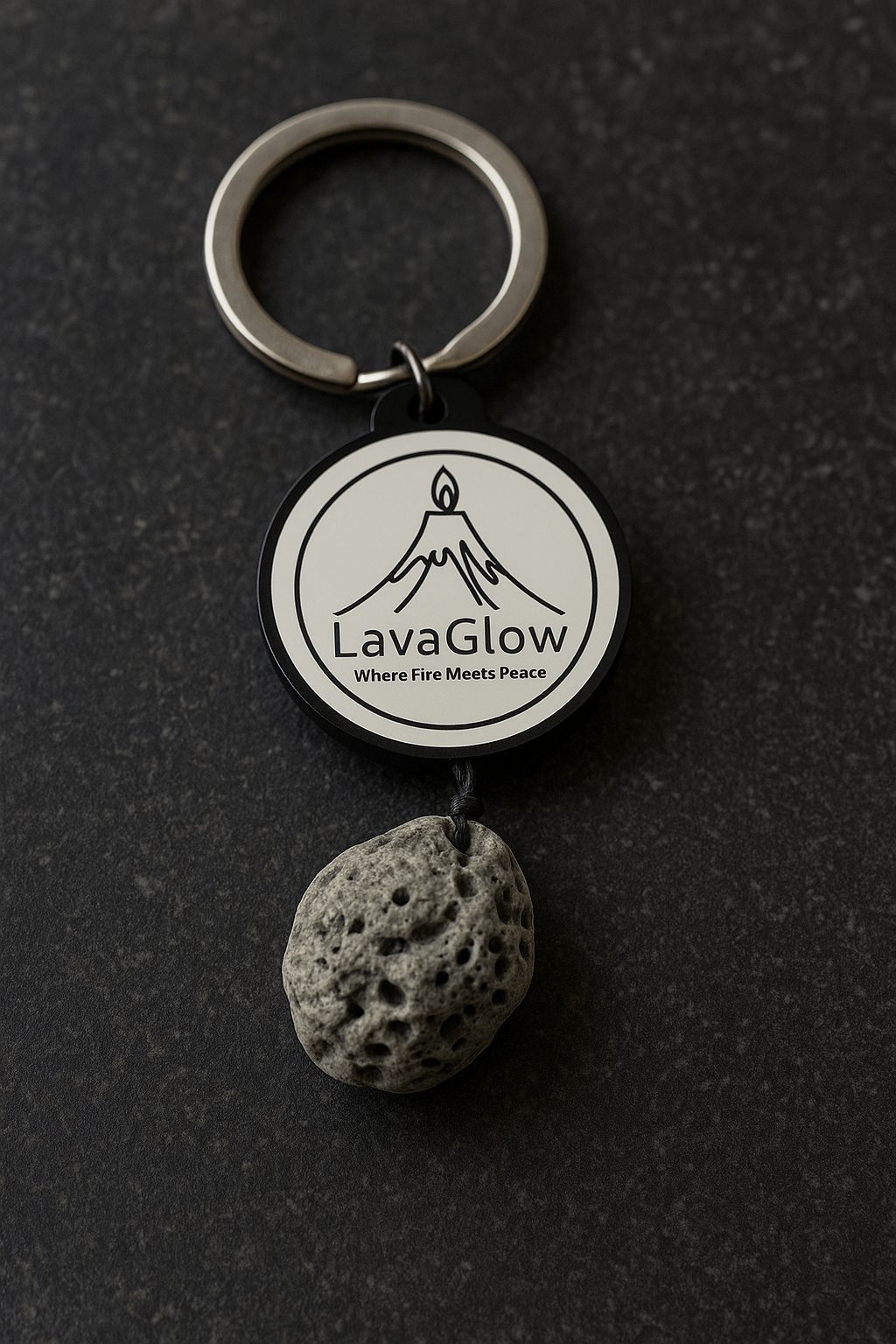 Icelandic Lava Stone Keychain - Handmade Volcanic Rock Souvenir - Natural Stone Keyring Gift from Iceland