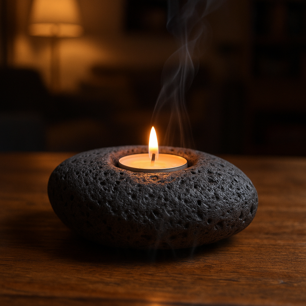 Natural Lava Tealight Holder