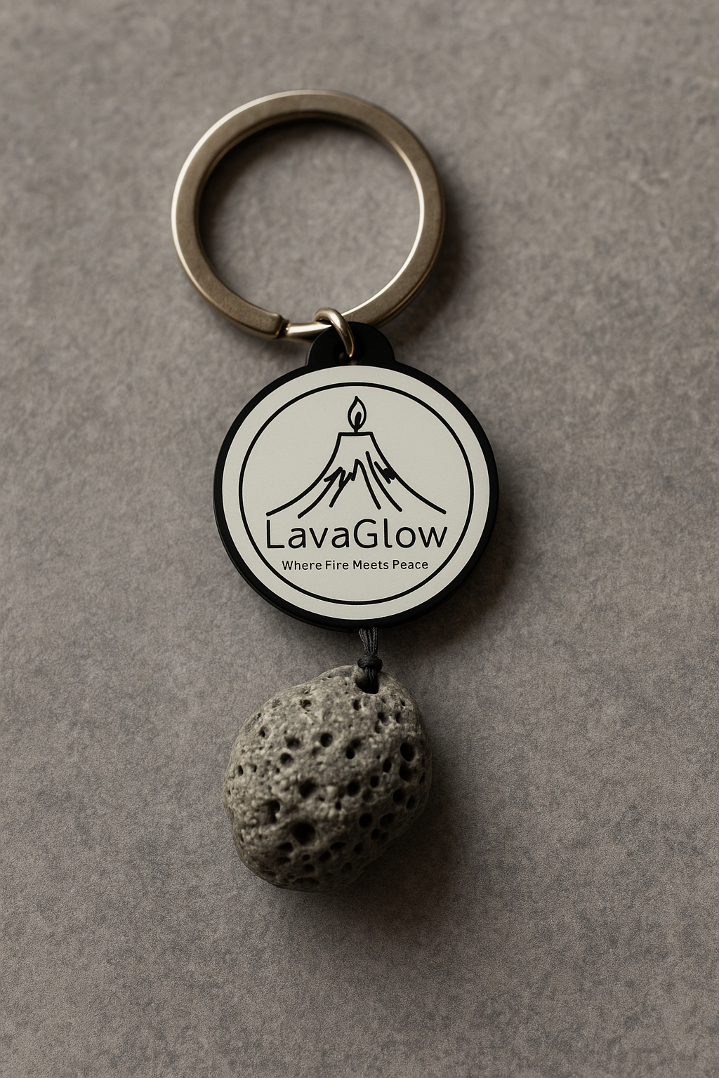 Icelandic Lava Stone Keychain - Handmade Volcanic Rock Souvenir - Natural Stone Keyring Gift from Iceland