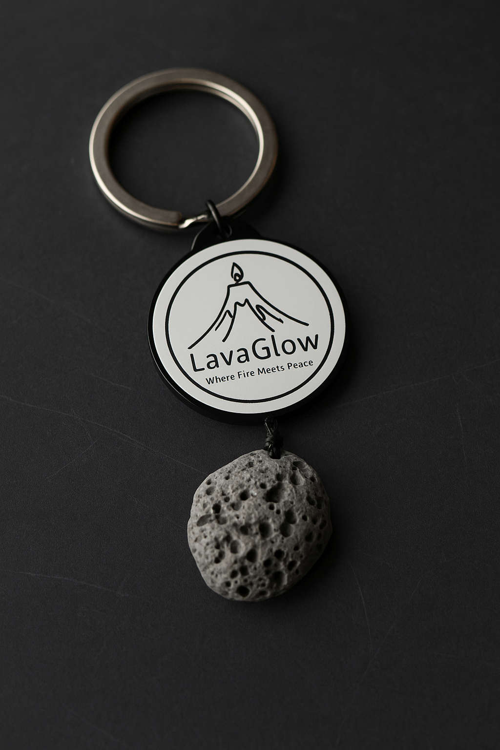 Icelandic Lava Stone Keychain - Handmade Volcanic Rock Souvenir - Natural Stone Keyring Gift from Iceland