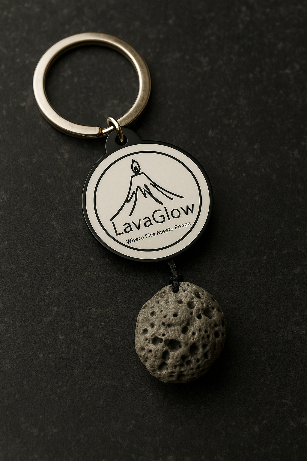Icelandic Lava Stone Keychain - Handmade Volcanic Rock Souvenir - Natural Stone Keyring Gift from Iceland
