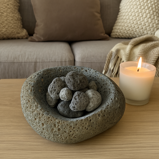 Lava Stone Essential Oil Diffuser - Icelandic Volcanic Rock Bowl for Natural Aromatherapy