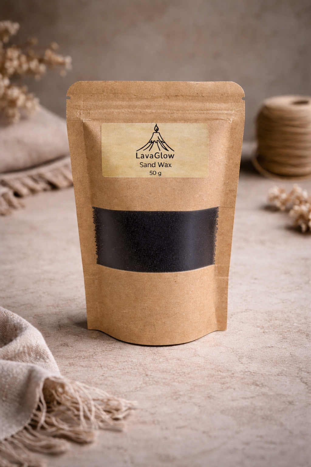 Handmade Icelandic Lava Stone Heart Candle - Refillable Sand Wax Candle